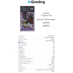 EUSTASS CAPTAIN KID ST10-013 DI ONE PIECE CARTA JAP GRADATA 10 IN SLEEVE MORBIDA AI GRADING + CERTIFICATO DIGITALE