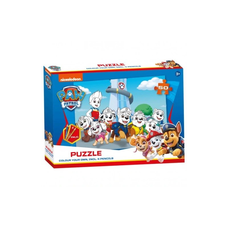 PAW PATROL PUZZLE XL DA 50 PEZZI PER 40X30CM - INCLUDE 4 COLORI