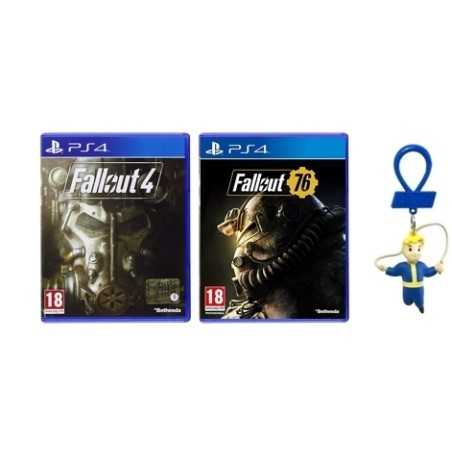 FALLOUT 4 + PORTACHIAVE + FALLOUT 76 PER PS4 NUOVO