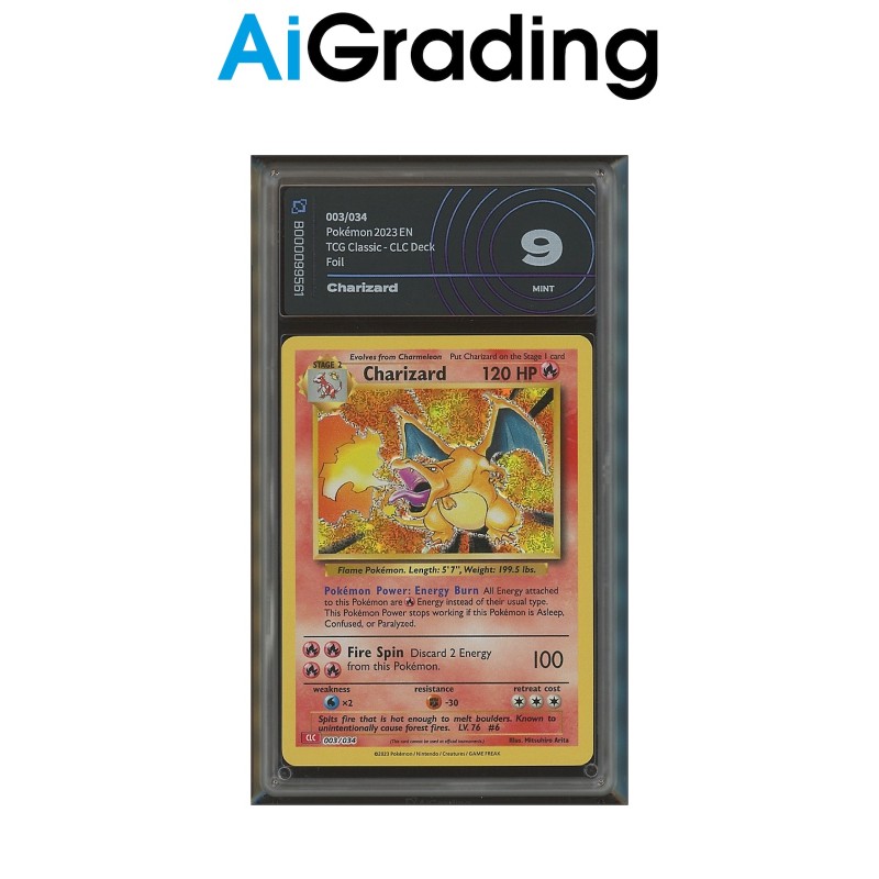 CHARIZARD CLC 003 DI POKEMON CARTA GRADATA 9 ENG IN CUSTODIA RIGIDA AI GRADING + CERTIFICATO DIGITALE