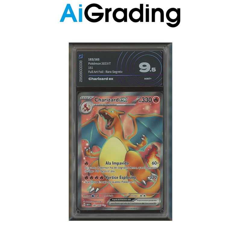 CHARIZARD MEW 183 DI POKEMON 151 CARTA GRADATA 9.5 ITA IN CUSTODIA RIGIDA AI GRADING + CERTIFICATO DIGITALE