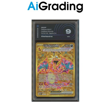 CHARIZARD OBF 228 DI POKEMON CARTA GRADATA 9 ITA IN CUSTODIA RIGIDA AI GRADING + CERTIFICATO DIGITALE