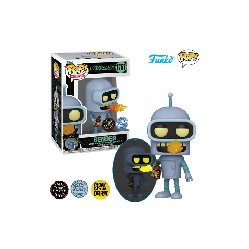 BENDER DI FUTURAMA FUNKO POP 1757 LIMITED EDITION GLOW CHASE