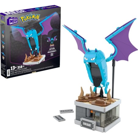 MEGA POKEMON GOLBAT MINI MOTION - PERSONAGGIO MECCANIZZATO DA COSTRUIRE CON 318 PEZZI