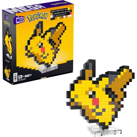 MEGA POKEMON SHOWCASE - PIKACHU SET IN STILE RETRO PIXELATO DA COSTRUIRE CON 400 PEZZI