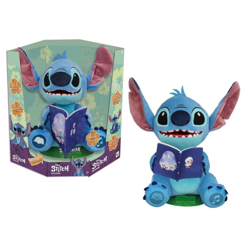 DISNEY STITCH PELUCHE RACCONTASTORIE IN 3 LINGUE CON LUCE NOTTURNA 39 CM