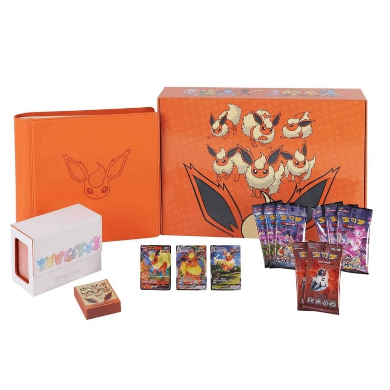 PREORDINE POKEMON SPADA E SCUDO GIFT BOX FLAREON VMAX CHINESE