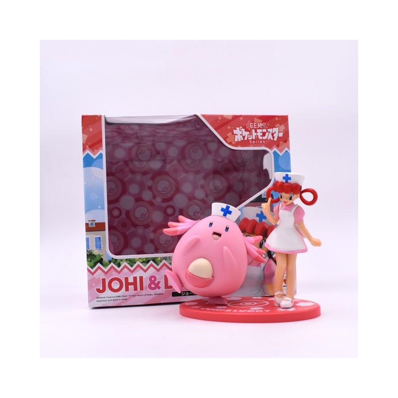 INFERMIERA JOY + CHANSEY SET FIGURE DI POKEMON DA 13 CM