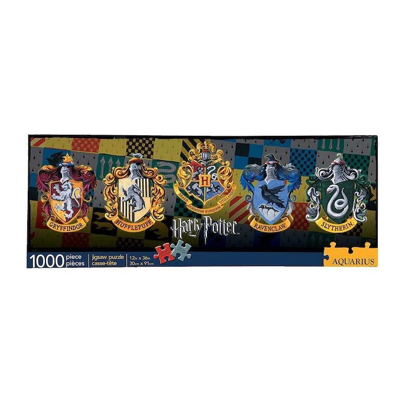 PUZZLE DI HARRY POTTER LOGHI DELLE CASE DI HOGWARTS DA 1000 PEZZI 30x91 CM