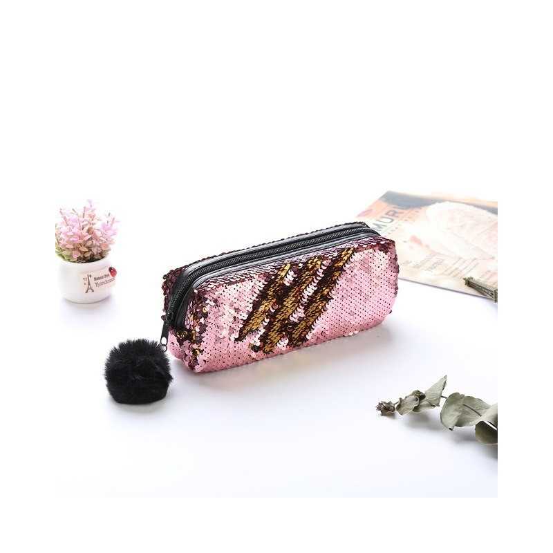 ASTUCCIO PAILLETTES CAMBIA COLORE ROSA E ORO