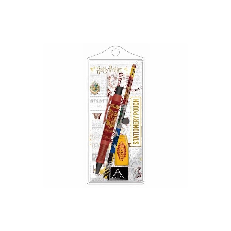 SET CANCELLERIA HARRY POTTER PENNA + MATITA + GOMMA + TEMPERINO + RIGHELLO