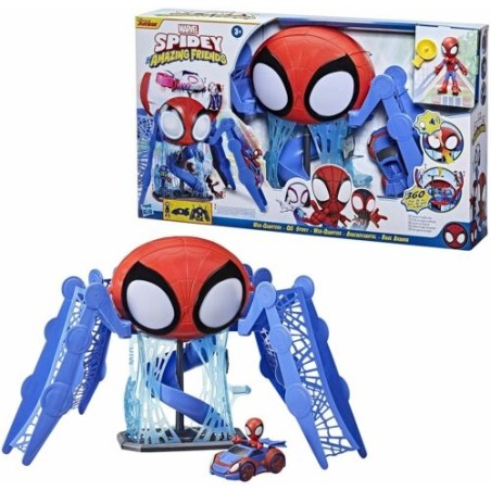 SPIDERMAN WEBQUARTIER SET DA GIOCO QUARTIERE GENERALE DI SPIDEY HASBRO CON LUCI E SUONI