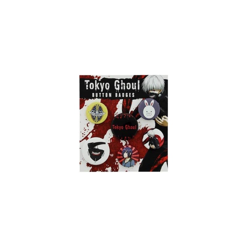 SPILLE TOKYO GHOUL IN ALLUMINIO 6 DISTINTIVI INCLUSI