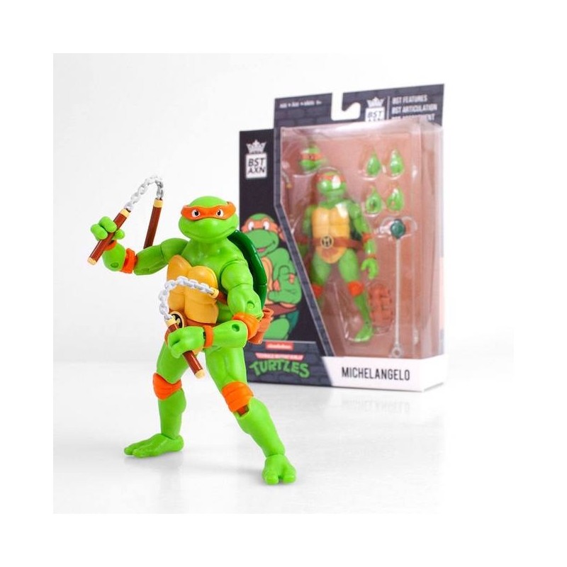 TMNT ACTION FIGURE MICHELANGELO DA 13 CM BST AXN CON ARTICOLAZIONI - TARTARUGHE NINJA