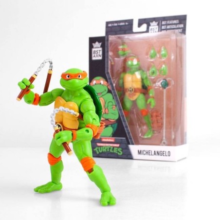 TMNT ACTION FIGURE MICHELANGELO DA 13 CM BST AXN CON ARTICOLAZIONI - TARTARUGHE NINJA