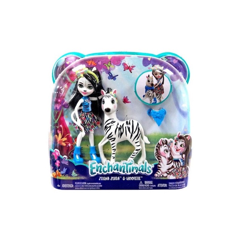 ZELENA ZEBRA E HOOFETTE DOLL DA 18 CM ENCHANTIMALS