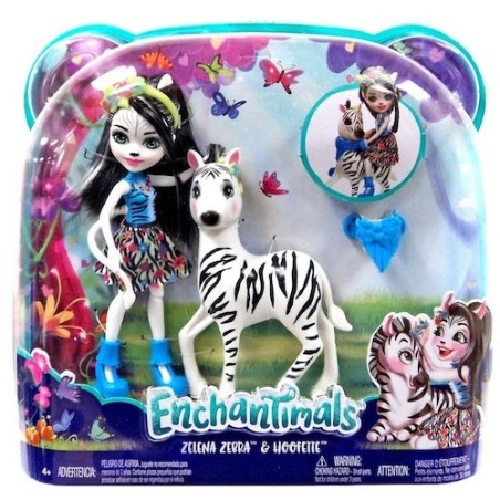 ZELENA ZEBRA E HOOFETTE DOLL DA 18 CM ENCHANTIMALS