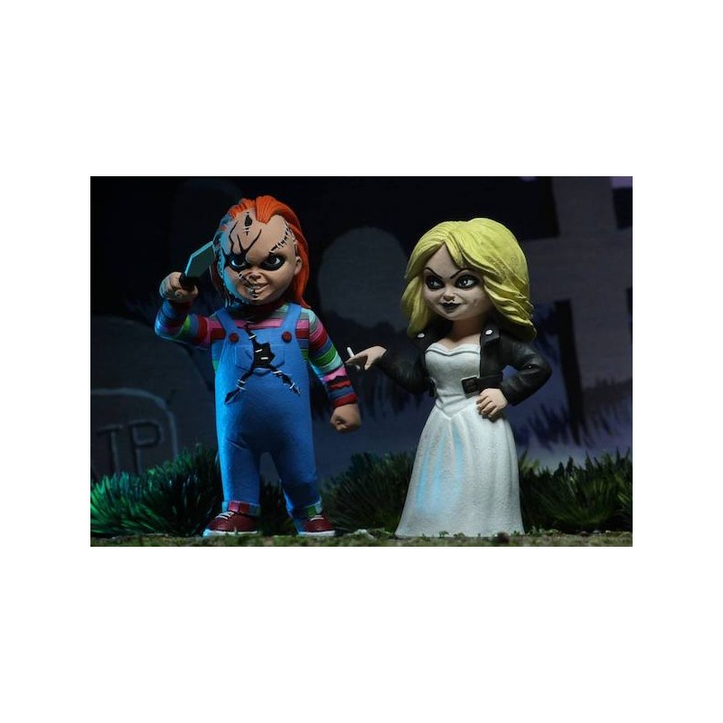 BRIDE OF CHUCKY TOONY TERRORS ACTION FIGURE CHUCKY & TIFFANY 15 CM