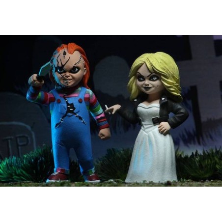 BRIDE OF CHUCKY TOONY TERRORS ACTION FIGURE CHUCKY & TIFFANY 15 CM