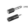 SET ADATTATORI JACK 3.5 STEREO 2PZ JACK MASCHIO FEMMINA 6.35 CONNETTORE AUDIO