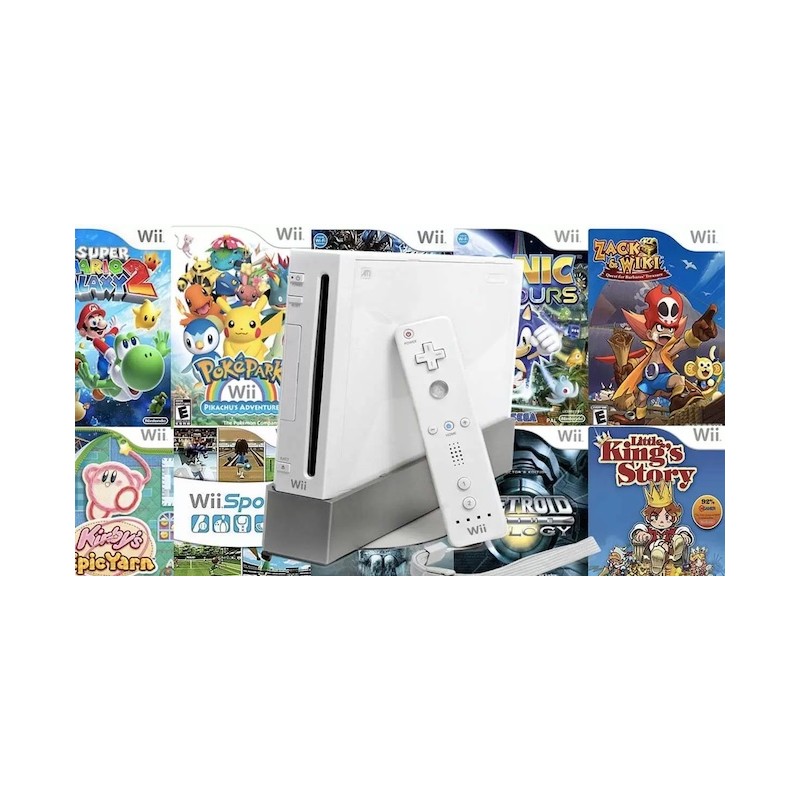 BUNDLE NINTENDO WII BIANCA SPECIAL EDITION USATA - INCLUDE ACCOUNT CON OLTRE 40 GIOCHI DIGITALI COMPLETI