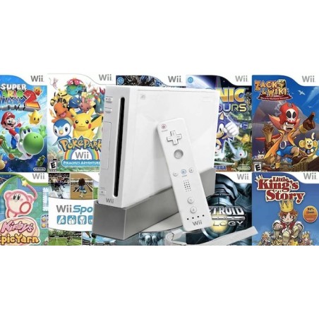 BUNDLE NINTENDO WII BIANCA SPECIAL EDITION USATA - INCLUDE ACCOUNT CON OLTRE 40 GIOCHI DIGITALI COMPLETI