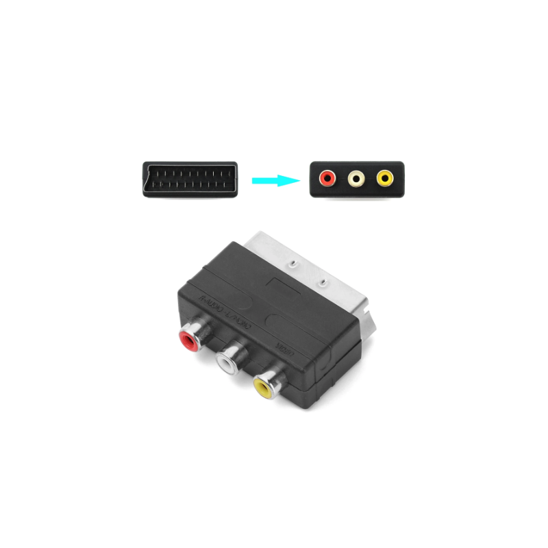 ADATTATORE DA 3 CAVI RCA A SCART - ACCESSORIO USATO