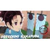 DEMON SLAYER ORECCHINI PER ANIME COSPLAY ORECCHINI KAMADO TANJIROU - INDOSSABILI SENZA AVERE I PIERCING ALLE ORECCHIE