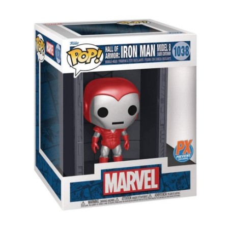 MARVEL FUNKO POP DELUXE VINYL FIGURE HALL OF ARMOR IRON MAN MODEL 8 SILVER CENTURION PX EXCLUSIVE 9 CM