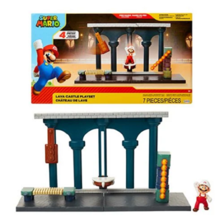 SUPER MARIO LAVA CASTLE PLAYSET 7PZ