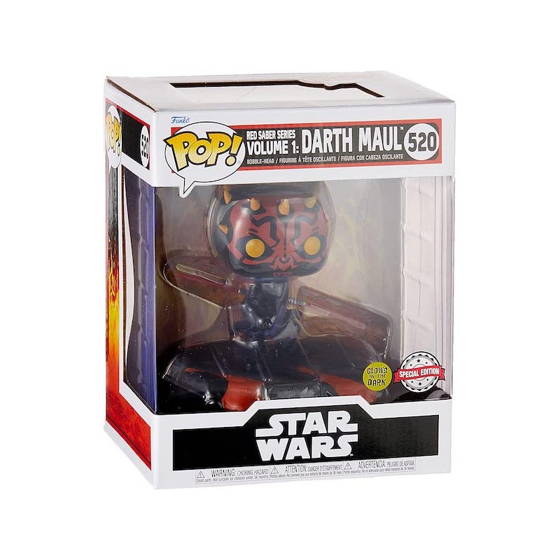 DARTH MAUL RED SABER SERIES VOLUME 1 DI STAR WARS FUNKO POP 520 SPECIAL EDITION GLOW IN THE DARK