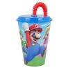 BICCHIERE IN PLASTICA CON CANNUCCIA DI SUPER MARIO