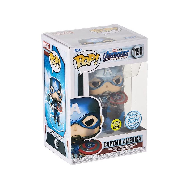 CAPTAIN AMERICA FUNKO POP 1198 SPECIAL EDITION + GLOW IN THE DARK