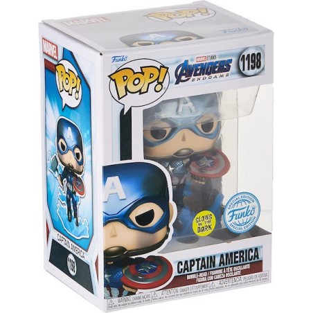 CAPTAIN AMERICA FUNKO POP 1198 SPECIAL EDITION + GLOW IN THE DARK