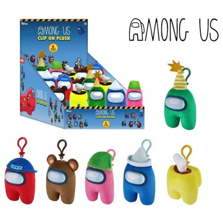 MINI PELUCHE CON CLIP DI AMONG US DA 13 CM - 1 PZ. A SCELTA