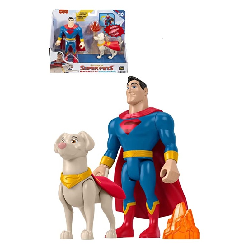 DC COMICS DC LEAGUE OF SUPER-PETS SUPERMAN E KRIPTO TOYS DA 15 CM