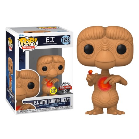 E.T. WITH GLOWING HEART FUNKO POP 1258 GLOWS IN THE DARK SPECIAL EDITION