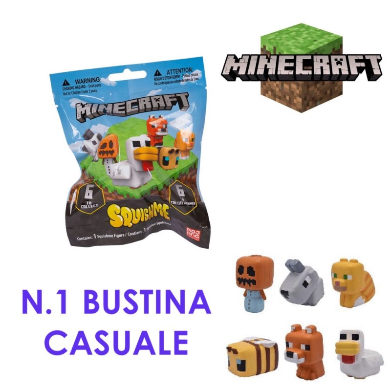 MINECRAFT SQUISHME ANTI-STRESS FIGURES 6 CM SERIES 3 - N.1 BUSTINA CASUALE