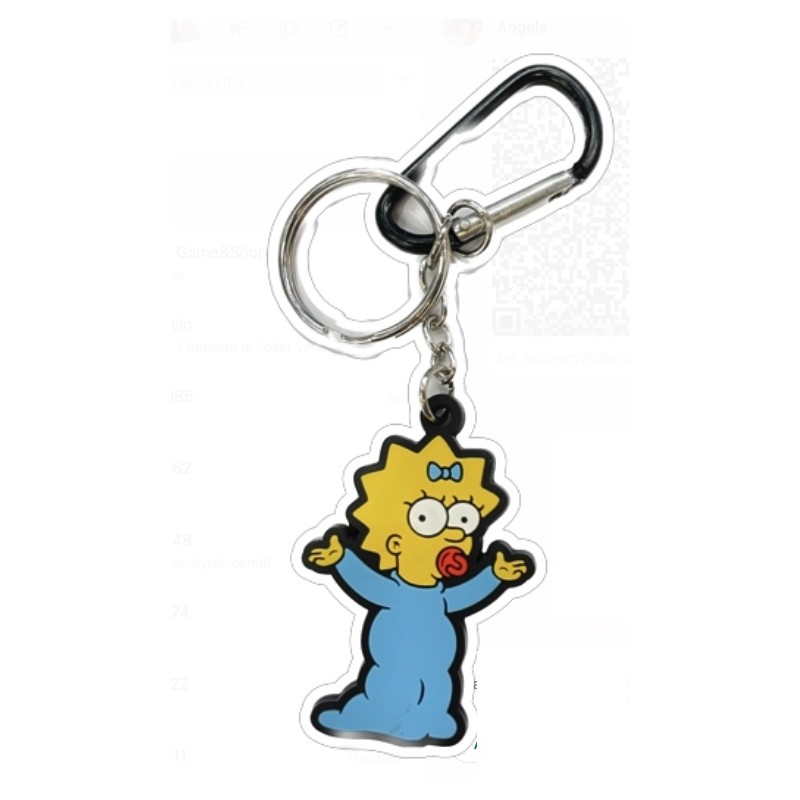 PORTACHIAVE MAGGIE SIMPSON IN GOMMA CON MOSCHETTONE