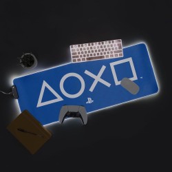 TAPPETINO PER MOUSE CON LOGO PLAYSTATION LUMINOSO A LED PALADONE 80x30 CM TAPPETO DA GAMING