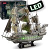 NAVE PIRATA - L'OLANDESE VOLANTE 3D PUZZLE DELLA NAVE FANTASMA DA 360 PEZZI + LUCI LED