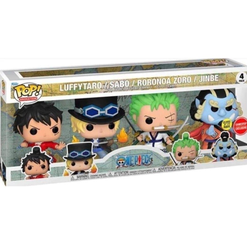 ONE PIECE LUFFYTARO, SABO, ZORO, JINBE SPECIAL EDITION FUNKO POP 8-BIT 4 PACK