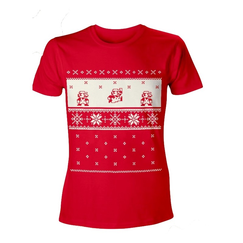 T-SHIRT SUPER MARIO X-MAS UFFICIALE NINTENDO TAGLIA S