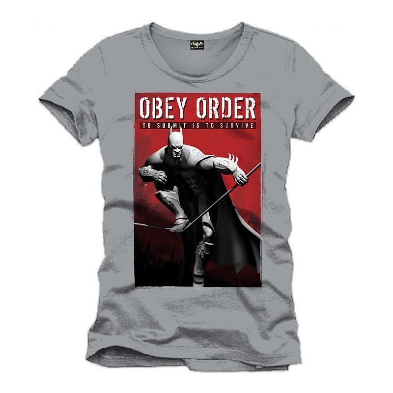 T-SHIRT BATMAN ARKHAM CITY OBEY ORDER PRODOTTO UFFICIALE TAGLIA S