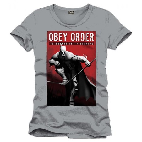 T-SHIRT BATMAN ARKHAM CITY OBEY ORDER PRODOTTO UFFICIALE TAGLIA S