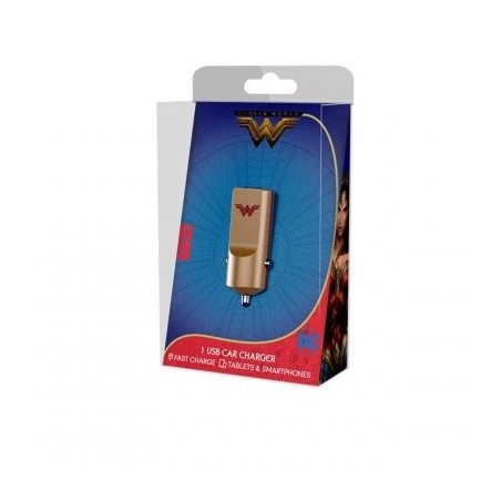 CARICA BATTERIE USB DA AUTO CON LOGO DI WONDER WOMAN