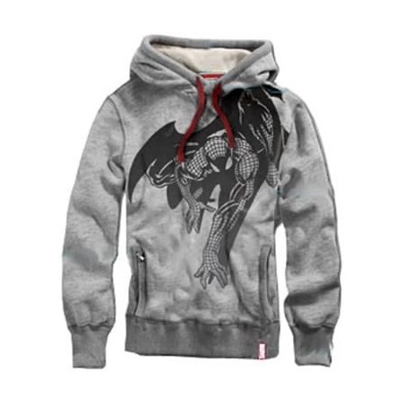 FELPA SPIDER-MAN HOODIE CROUCHING TAGLIA S COLOR GRIGIA