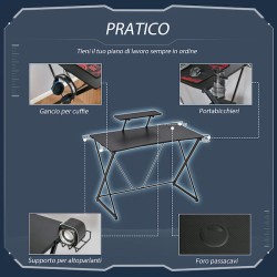 SCRIVANIA PER POSTAZIONE DA GAMING DA 105x60CM