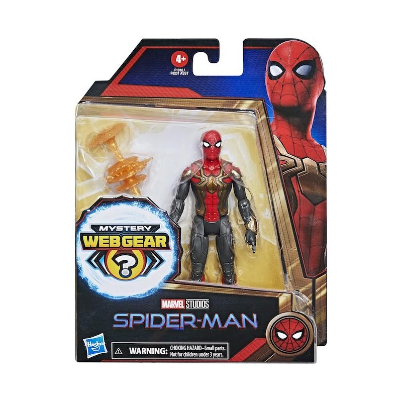 SPIDER-MAN HASBRO IRON SPIDER ACTION FIGURE DA 15 CM CON ARMATURA MYSTERY WEB GEAR