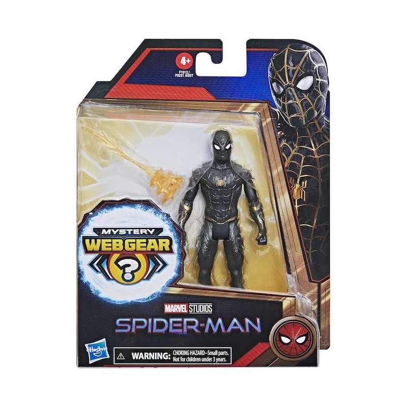 SPIDER-MAN NERO HASBRO ACTION FIGURE DA 15 CM CON ARMATURA MYSTERY WEB GEAR